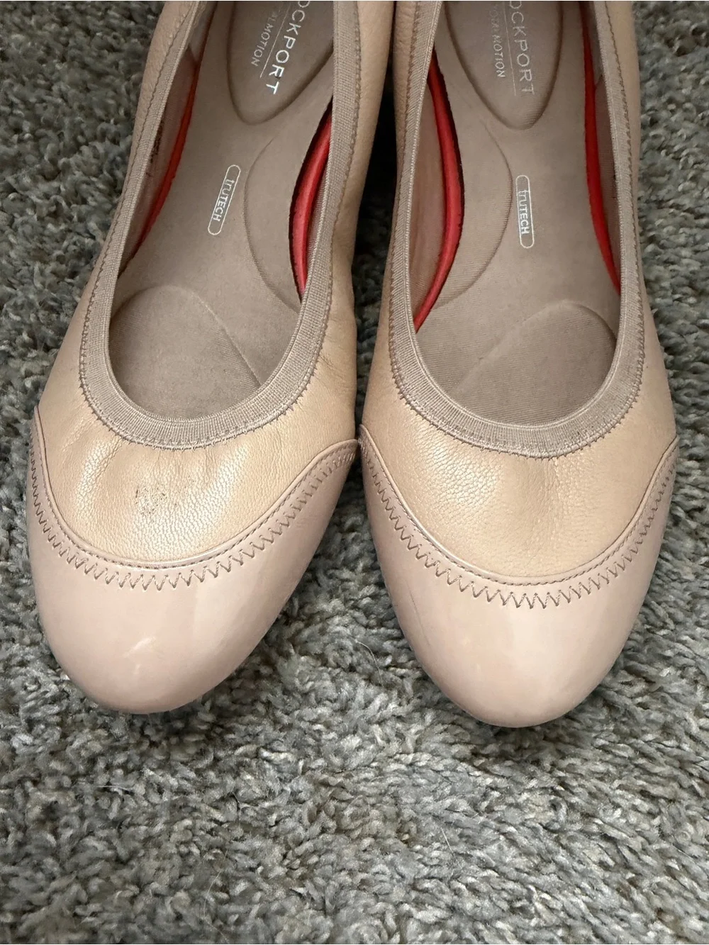 Rockport Ballet Flats Total Motion Stretch Beige Comfort Women’s 9